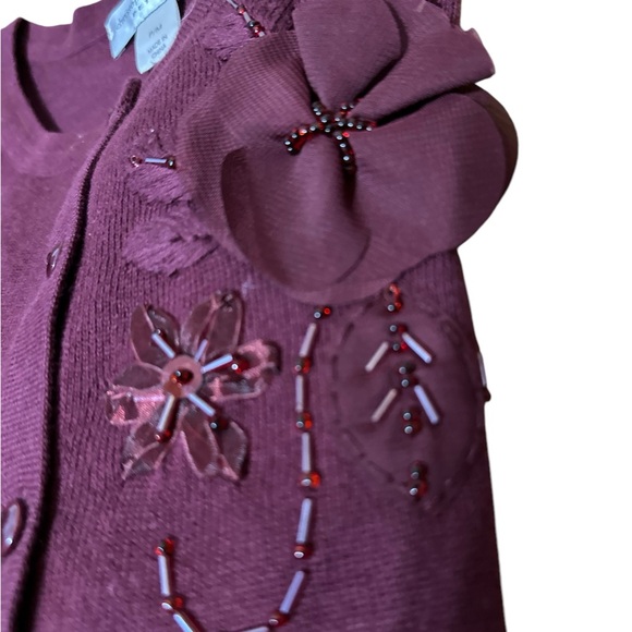 Christopher & Banks Maroon Blouse Size Medium Petite - Picture 6 of 9